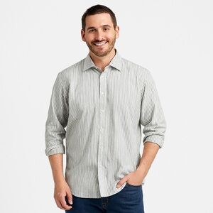 Peter Millar Men's Striped Gray Shirt Size XXL